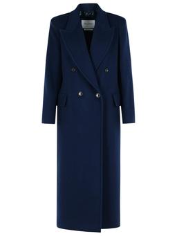 Max Mara albania Blue Virgin Wool Blend Coat