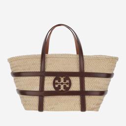 Tory Burch ella Bucket Bag In Beige Straw
