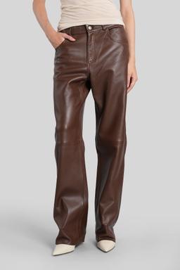Haikure Bonnie Pants In Brown Leather