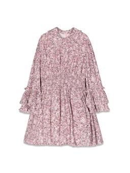 Simonetta Dress With Ruffled Collar And Sleeves