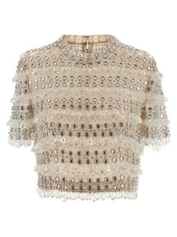 Carolina Herrera crystal-embroidered Crop Top