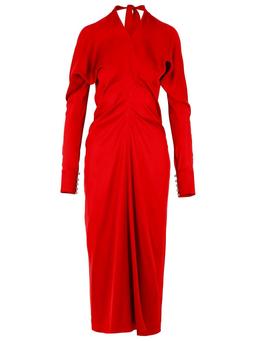 Lanvin Draped V-neck Dress