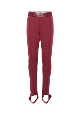 Versace Burgundy Leggings For Girl With 90 Vintage Logo