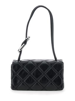 Marc Jacobs the Mini Dual Black Diamond-quilted Crossbody Bag With Top Handle In Leather Woman
