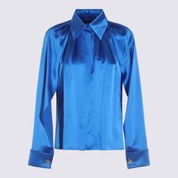 Max Mara Blue Silk Salice Shirt