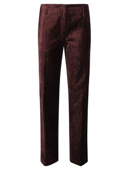Forte_Forte Cotton Viscose Stretch Velvet Trumpet Shaped Pants