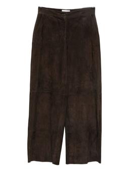 Via Masini 80 Leather Wide-leg Trousers