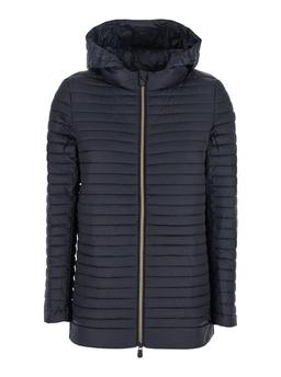 Save the Duck alima Black Down Jacket With Tone-on-tone Logo Patch On The Sleeve In Tech Fabric Woman