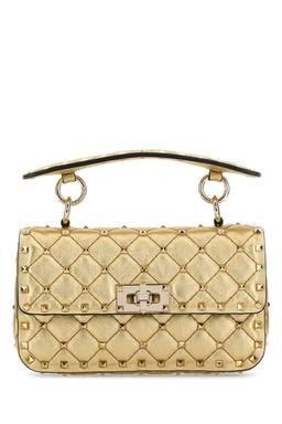 Valentino Garavani Gold Leather Rockstuds Handbag
