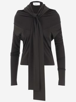 Blumarine Crepe Jersey Blouse With Scarf