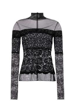 Blumarine Black Tulle And Lace Top