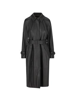 Max Mara Bellico Belted Leather Trench Coat