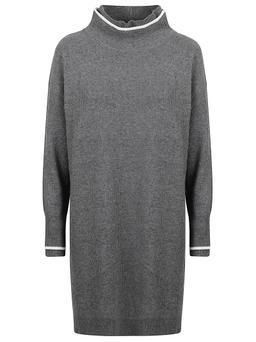 Brunello Cucinelli High-neck Ribbed-knit Mini Dress