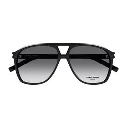 Saint Laurent Eyewear Saint Laurent Sl 596 Dune Linea Corner Angle 006 Black Grey Sunglasses