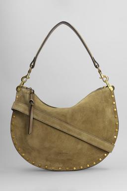 Isabel Marant Oskan Soft Zip Shoulder Bag In Taupe Suede