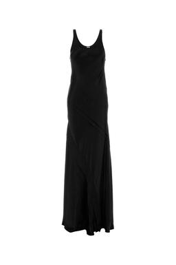 Saint Laurent Black Satin Long Dress