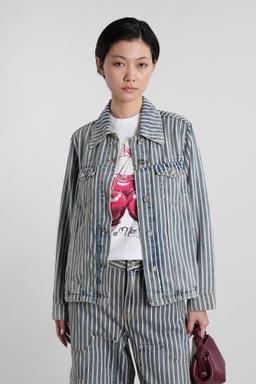 Ganni Denim Jackets In Blue Cotton