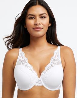 Bali One Smooth U Comfort Stretch Lace Underwire Bra White 36B