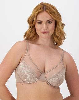Bali One Smooth U Lightweight Lace Minimizer Bra Evening Blush 40DDD