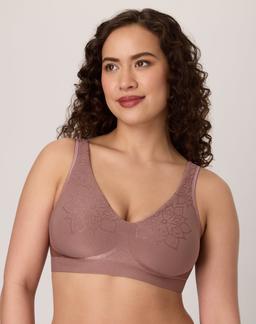 Bali Comfort Revolution ComfortFlex Fit Seamless 2-Ply Wireless Bra Mocha Velvet Aztec M