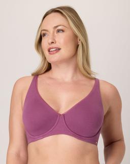 Bali Cotton Collection 2-Ply Underwire Bra Mauve Mood 36C