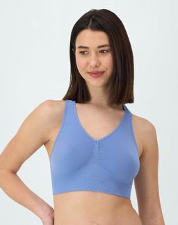 Hanes Women's Seamless Racerback Bra, 2-Pack Denim Jacket Blue/Navy