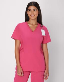 Hanes Comfort Fit Scrubs Women's Scrub Top Fuchsia