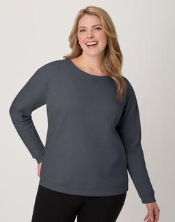 Hanes EcoSmart Women's Fleece Sweatshirt, V-Notch Slate