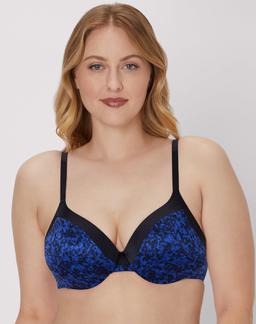 Maidenform Cushioned Underwire Bra, Comfort Devotion, Full Coverage, Convertible Black Ink Texture Print 40D Women's