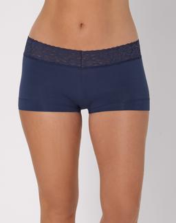 Maidenform Cotton Boyshort with Lace Navy 5