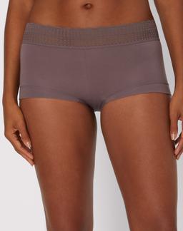 Maidenform Cotton Boyshort with Lace Sparrow Brown 5