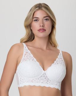 Maidenform Lightly Lined Convertible Lace Bralette White 32A Women's