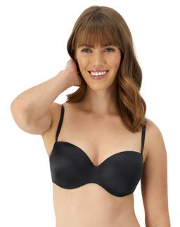 Maidenform Full Coverage Strapless Underwire Bra Black/Steel Grey 36B Women's