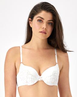 Maidenform Push Up & In Underwire Push-Up Bra White/Rose Gold 32A Women's