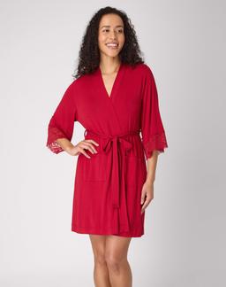 Bali Breathe Sleepwear Robe Rosy Red S Women's