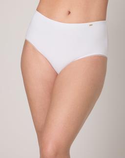 Bali Lux Underwear Brief, Light Tummy Support, Cotton Essentials, Moisture Wicking White 5 Women's
