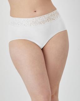 Bali Modern Seamless Lace Trim Brief Underwear White 5 Women's