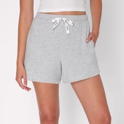 Hanes Originals Comfywear Women's French Terry Lounge Shorts, 4" Heritage Grey Marle XS