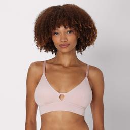 Hanes Originals Women's SuperSoft Longline Triangle Bralette Cotton Candy Pink XS