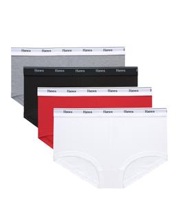 Hanes Originals Women's Boyshort Underwear, Breathable Stretch Cotton, Assorted, 4-Pack S