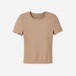 UGG® Women's Miriam Baby Tee Rib LENZINGu2122 ECOVEROu2122 Viscose Blend Tops in Silver Taupe,