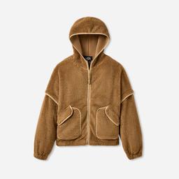 UGG® Women's Mariella UGG®fluff Zip Hoodie Polyester Tops in Chestnut,