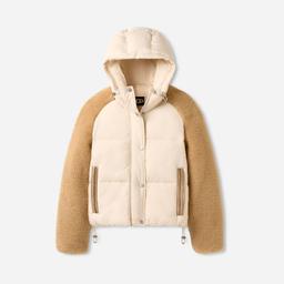 UGG® Women's Mykah UGG®braid Puffer Jacket Polyester in Cream/Sand,