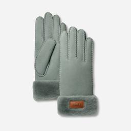UGG® Women's Turn Cuff Glove Sheepskin in Grey Mist,