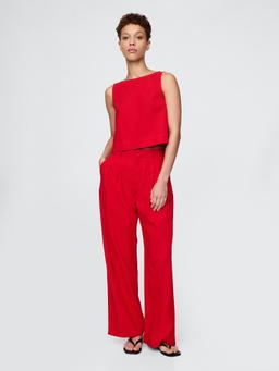 365 High Rise Linen-Blend Trousers