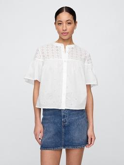 Voile Eyelet Top