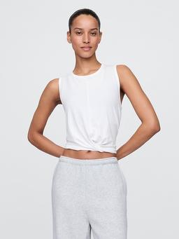 GapFit Breathe Twist-Front Tank Top