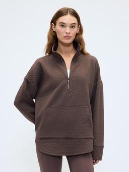 GapFit Oversized Quilted Quarter-Zip Jacket