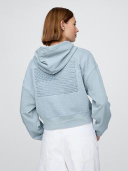 French Terry Americana Cropped Hoodie
