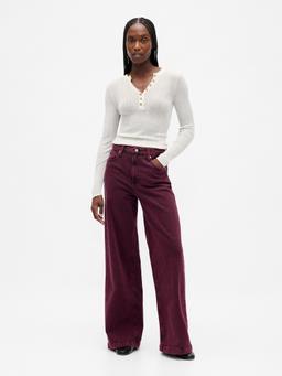 High Rise Stride Wide-Leg Jeans
